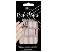 Ardell Nail Addict Premium Artificial Nail Set 24-Pc Blush Geometric Crystals Long-Length Ballerina-Shape DIY Press-On Nails Quick and Easy to U