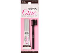 Ardell Brow Glue Dark Brown with Dual Sided Styling Brush - Instant Lamination Lift All day Extreme Hold Eyebrow Gel Kit for Natural & Long-Lasting D