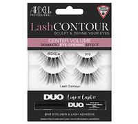 Ardell Lash Contour 370 Center Volume Dramatic Eye-Opening Effect with DUO Lash It Line It Adhesive Black, 2 Pairs