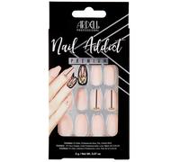 Ardell Nail Addict Premium Artificial Nail Set 24-Pc Blush Geometric Crystals Long-Length Ballerina-Shape DIY Press-On Nails Quick and Easy to U