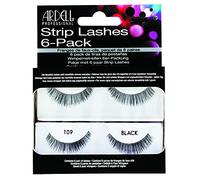 ARDELL Natural 109 Eye Lashes, Black, Pack of 6