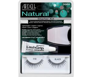 Ardell Natural False Eyelashes Starter Kit 110 Black 1 pair + 2,5 g + 1 pcs