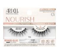Ardell Nourish Lashes 753 - Wispy Natural False Eyelashes with Peptides & Biotin Infused Band, Lash Glue Included, Fluffy Strip Lashes for Sensitive Eyes