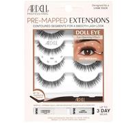 Ardell Pre-Mapped Eyelash Extensions Kit - False Lashes Doll Eye, Reusable Segmented Lash Strips, Long-Lasting with Lash Glue and Remover, 4 Pack
