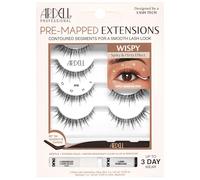 Ardell Pre-Mapped Eyelash Extensions Kit - False Lashes Wispy, Reusable Segmented Lash Strips, Long-Lasting with Lash Glue and Remover, 4 pack