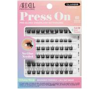 Ardell Press On Pre-Glued Underlash Eyelash Extensions, Faux Mink Natural Cluster Lashes Kit, Beginner-Friendly DIY Lash Extension Kit with Applicator, Assorted Lengths, 60 Lash Clusters