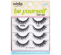 Ardell Winks Be Yourself Lashes - Vibez Style, Bold & Expressive Black Strip Lashes, Dramatic Look, False Eyelashes, 4-Pack