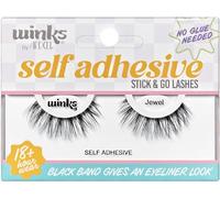 Ardell Winks Self-Adhesive False Eyelashes, Jewel Stick & Go Lashes, Round Doll Shape, Comfortable & Lightweight, Pre-Glued for Easy Application, Up to 18 Hours of Wear, 1 Pair of Strip Lashes