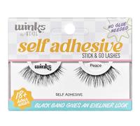 Ardell Winks Self-Adhesive False Eyelashes, Peace Stick & Go Lashes, Wispy Volume & Medium Length, Comfortable & Lightweight, Pre-Glued for Easy Use, Up to 18 Hours of Wear, 1 Pair of Strip Lashes