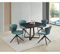 Arden Black and Grey Intertwined Stone Ceramic Dining Room Table DS Living Black 180cm x 90cm