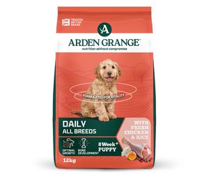 Arden Grange Fresh Chicken and Rice Puppy/Junior Dry Dog Food - 12kg