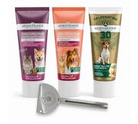 Arden Grange Paste Variety Dog Paste Bundle - Turkey, Salmon & Peanut Butter Dog Treats, 3 x 75g - Dog Training Treats with Reusable Metal Tube Squeezer