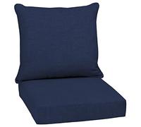 Arden Selections Outdoor Deep Seat Cushion Set, Water Repellant, Fade Resistant, Deep Seat Bottom and Back Cushion for Chair, Sofa, and Couch, 24 x 24, Sapphire Blue Leala