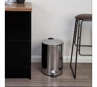 Arden Silver Stainless Steel Pedal Bin with Removable Inner Bucket 20 Litre