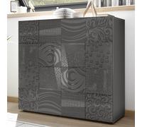 ardent high gloss highboard with 2 doors in grey