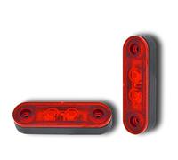 Ardillion 2 x 12V 24V E MARKED LED FLUSH RED REAR SIDE MARKER LIGHT BARS TAIL CLEARANCE LAMPS FOR KELSA BARS TRUCK LORRY PICKUP BUS CAMPER CARAVAN CHASSIS VAN WAGON