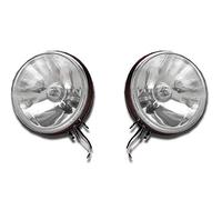 Ardillion 2 x 6 ROUND WHITE FRONT BULL BAR GRILLE LIGHTS CHROME SPOT LAMPS FOR TRUCK VAN PICKUP CAMPER TRACTOR LORRY WAGON BUS MOTORHOME OFF ROAD 4x4 CHASSIS TUNING CUSTOM PROJECT UNIVERSAL USAGE