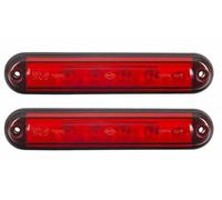 Ardillion Pair of 2 LED 12V-24V Third Light Red Rear Fog Lamps for Bus Truck Van Chassis Camper E-marked