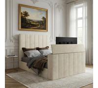 Ardingly Upholstered Soft Velvet Line Cream Tv Bespoke Bed Frame