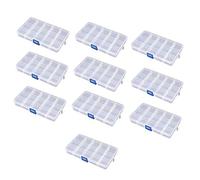 Ardisle 10pc 15 Plastic Compartment Adjustable Organiser Storage Beads Box Case Nail Art