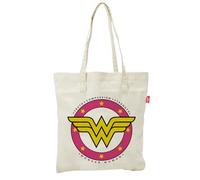 ARDITEX - Cotton Tote Bag 37x41cm - Classic Wonder Woman Pink and Yellow Logo - Ecological and Reusable - Official DC Comics Licence