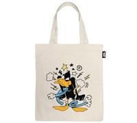 ARDITEX - Cotton Tote Bag 37x41cm - Lucas Duck with "I'm Not Crazy" phrase in Vintage Style - Eco-friendly and Reusable - Official Looney Tunes License