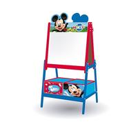 ARDITEX - Disney Mickey Mouse children's whiteboard with double surface for chalks and markers and 2 fabric containers for storing items - 54x45x117cm - 24x30x15cm - Red