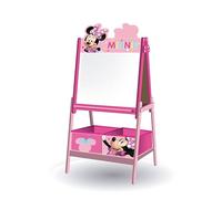 ARDITEX - Disney Minnie Mouse children's whiteboard with double surface for chalks and markers and 2 fabric storage bins - 54 x 45 x 117 cm - 24 x 30 x 15 cm - pink