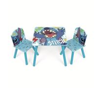 ARDITEX Set of Table (50x50x44cm) and 2 Chairs (26.5x26.5x50cm) Lilo & Stitch Wood