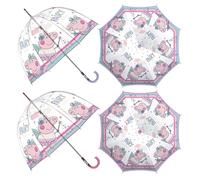 ARDITEX Peppa Pig Transparent Children's Umbrella, EVA, 67 cm Diameter, Bubble Shape, Manual Opening, 8 Panels