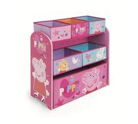 Peppa Pig Wooden Toy Organiser with 6 Storage Bins, Pink