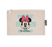 ARDITEX, Toiletry Bag, Canvas Toiletry Bag with Zipper, Ideal for Organizing Cosmetics or Small Things, Durable Cotton, 22.5 x 16 cm, beige, Minnie Mouse