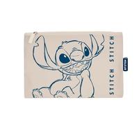 ARDITEX, Toiletry Bag, Fabric Toiletry Bag with Zipper, Ideal for Organizing Cosmetics or Small Things, Durable Cotton, 22.5 x 16 cm, Blue Stitch, 22,5 x 16 cm, Stitch