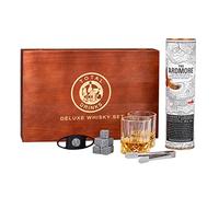 Ardmore Legacy Highland Whisky Gift Set/Wooden Box/Classic Whisky Glass/8 pcs Whisky Stones in Velvet Bag/Tongs/Cigar Cutter/Gift for Mum or Dad/Best Man/Birthday/Anniversary/Corporate/Men/Women