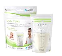 Ardo Easy Store - 50 Extra-Strong Breast Milk Storage Bags for Fridge and Freezer (180ml, 6 fl.oz.), with Easy-to-Read Scaling, 50 Bags, Stackable and Self-Standing