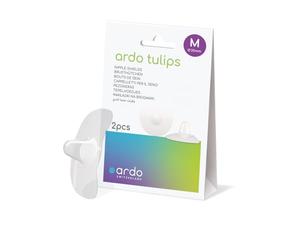ARDO Tulips Contact Nipple Shields with Storage Case. Soft Silicone Breastfeeding Shield Set Free from BPA for Nipple Protection When Breastfeeding. Nursing Essentials for Mum & Baby. (Medium)