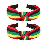 Ardorchid Rasta Headbands African Jamaica Juneteenth knotted Headband for Women Girls Elastic Hairband Hair Hoop No Slip Hair Accessories Gifts