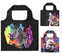 Ardorion 3 Pieces Shopping Bag Large Foldable Beach Bag Waterproof Shopper Reusable Landscape Animal Shopping Bag Shopping Bags Travel Bag Shoulder Bag, multicoloured, 50 x 40cm