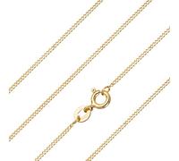 ARDU 925 Sterling Silver Necklace - 2 mm Diamond Cut Curb Chain Plated in 18ct Gold | Choose from 16 inch to 30 inch Lengths | Gold Chain for Women, Men or Pendant (22 Inches)