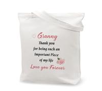 Ardusnpe Granny Gifts,Granny Retirement Thank You Womens Day 60th 40th 50th 70th 80th 90th 65th 75th Birthday Thoughtful Mothers Day Christmas Holiday Useful Gift from Grandchildren Canvas Tote Bag