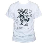 ARDYX GG Allin Hardcore Punk Music Gig Flyer T-Shirt Graphic Tee White