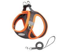 ARDZLALS Pet Harness Vest Style Dog Harness Breathable Mesh Dog Leash Pet Harness-gray Orange-s