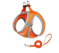 ARDZLALS Pet Harness Vest Style Dog Harness Breathable Mesh Dog Leash Pet Harness-orange And Gray-xs