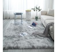ARE RUG Rugs Living Room, Soft Fluffy Area Carpet Bedroom Comfortable Anti-Skid Thick Large Tie-dye, High Pile Density Bedside Modern Home Decor Floor (Gray,60×120cm)