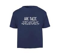 are These My Relatives Statement [BBY5] Short Sleeve Cotton Toddler t Shirt, 1-2 Years, Navy