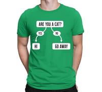 are You A Cat Funny Cute Flowchart Animal Lovers Funny Novelty Mens T-Shirts #D Irish Green XL