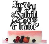 Are You a Faithful or a Traitor Cake Topper, Traitors Theme Cake Topper, Gothic Dark Style Party Decorations Black Glitter
