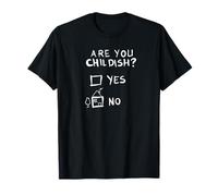 Are you childish? Funny Yes No House drawing T-Shirt