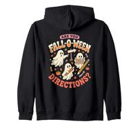 Are You Fall O Ween Directions Funny Ghost Map Halloween Zip Hoodie