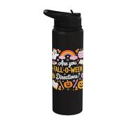 are You Fall O Ween Directions,Retro Teacher Halloween Ghost Stainless Steel Insulated Water Bottle